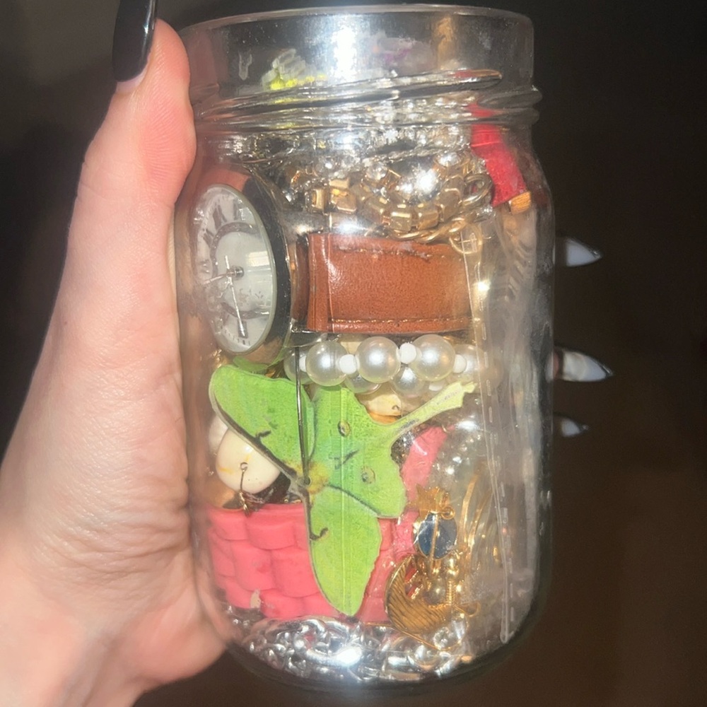 Jar of jewelry